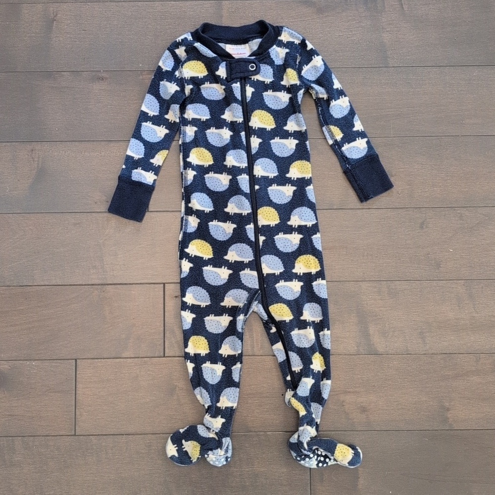 Hanna Andersson Hedgehog 12-18 Mo Zip Footed Sleeper